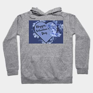 Happy Valentine's Day with Purple Heart and Flowers Hoodie